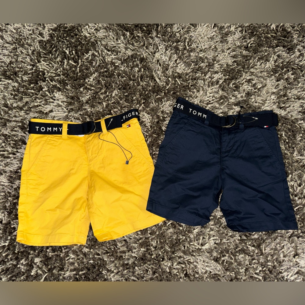 Tommy Hilfiger Yellow and Navy shorts with belt